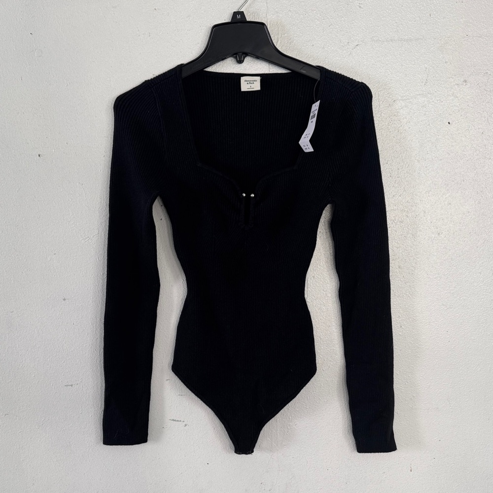 Abercrombie & Fitch Charcoal Ribbed Knit Top